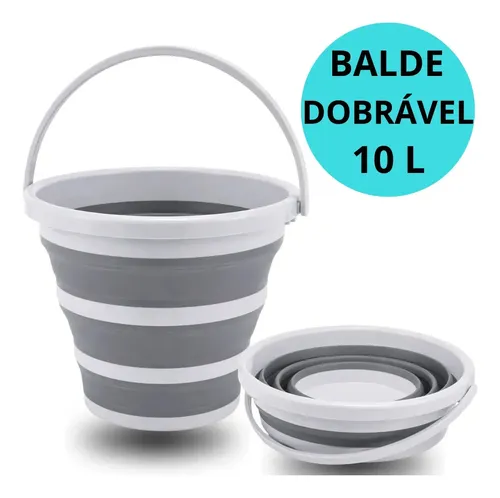 Balde Dobrável de Silicone 10L